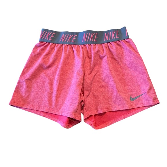 Nike Girls Size Large Vibrant Pink & Gray Athletic Shorts - Picture 1 of 6